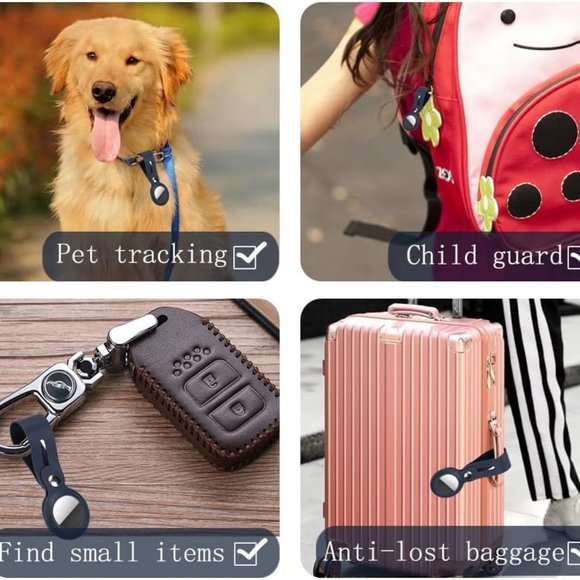 2-Pack Brown Leather for Loop Air Tag Holder, NEW Compatible with Apple Air Tag - Picture 2 of 6